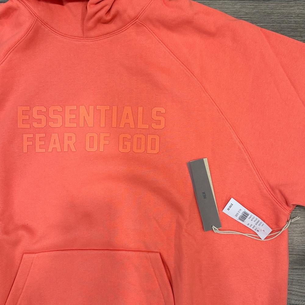 Essentials Fear Of God Coral Hoodie Men’s Size Extra Large - Picture 2 of 5